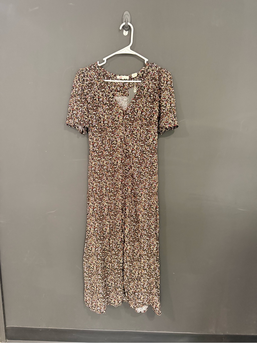 Levi's Burgundy Floral Midi Dress